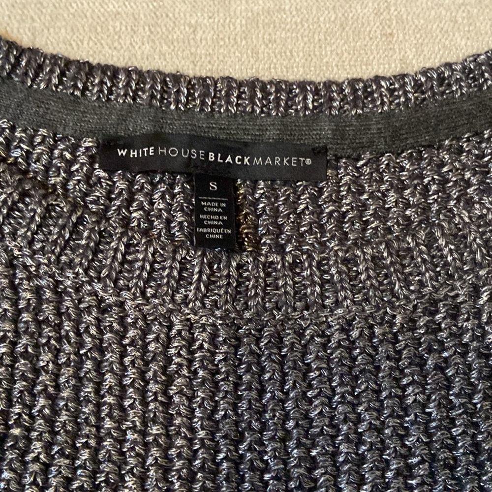 Metallic knit sweater by White House Black Market, size S. Exquisite detail. New - Picture 4 of 12
